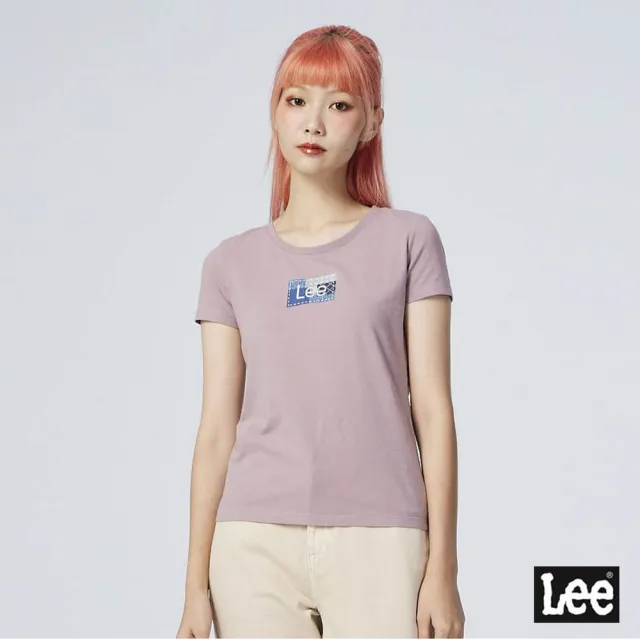 【Lee】出清品-女裝 短袖T恤 / 印花皮牌 小LOGO 共2色 標準版型 / 101+ 系列(LL220353726 / LL220353K11)