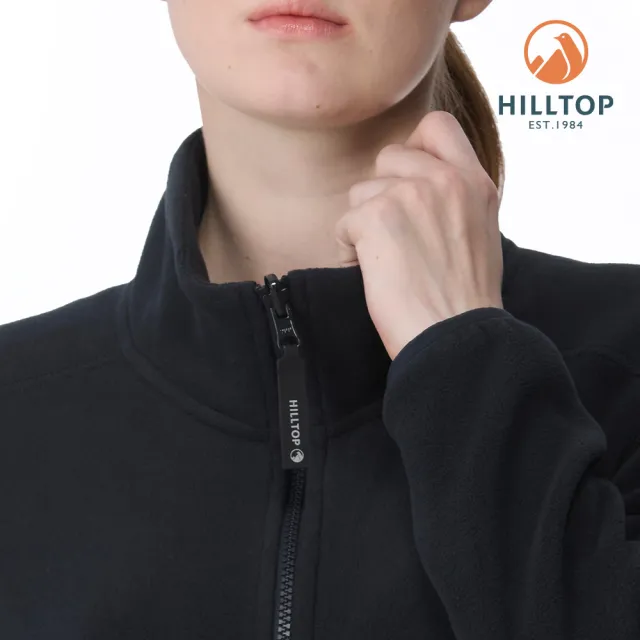 【Hilltop 山頂鳥】POLARTEC刷毛外套（可銜接GORE-TEX外件） 女款 黑｜PH22XFY1ECA0