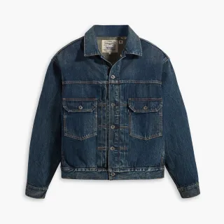 【LEVIS】LMC MOJ頂級日本布 男款 Type2 Oversize復古寬鬆版牛仔外套/精工深藍染石洗 熱賣單品 21261-0027