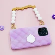 【Candies】iPhone 14 Pro Max 適用6.7吋 心串珠鍊幻彩果凍晚宴包手機殼(紫)