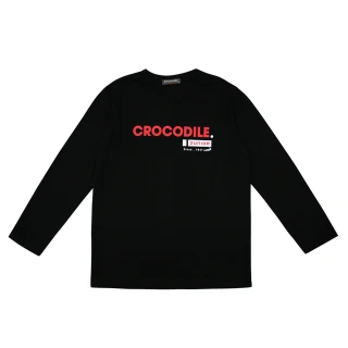 【Crocodile Junior 小鱷魚童裝】『小鱷魚童裝』LOGO印圖T恤-黑色(650414-09)