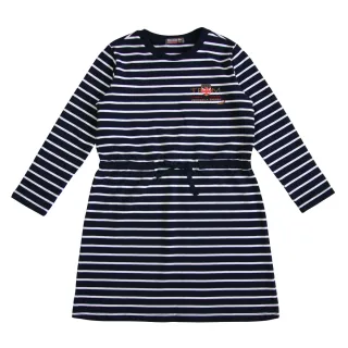 【Crocodile Junior 小鱷魚童裝】『小鱷魚童裝』條紋洋裝-丈青藍(630364-05)