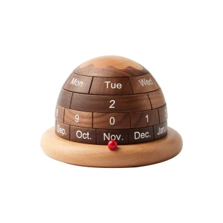 【Dido home】星球轉動木製萬年曆 日曆(HM249)