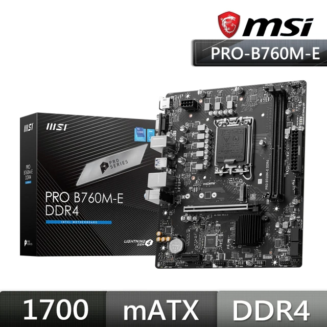 【MSI 微星】PRO B760M-E DDR4 主機板