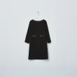 【MASTINA】釦飾正裝-女長袖洋裝 素面 黑(黑色/版型適中)