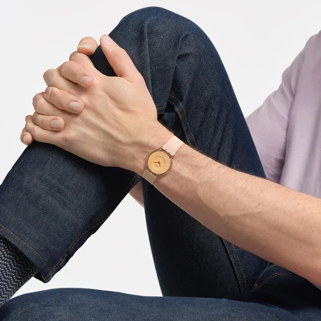 【SWATCH】SKIN超薄系列手錶 PASTELICIOUS PEACHY 男錶 女錶 瑞士錶 錶(34mm)