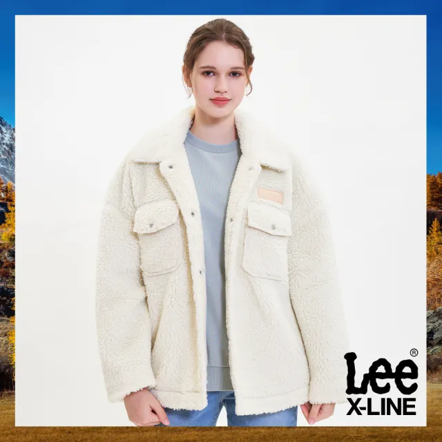 【Lee 官方旗艦】女裝 休閒外套 / 刷毛 羔羊絨 奶油白 季節性版型 / X-LINE 系列(LL220426698)