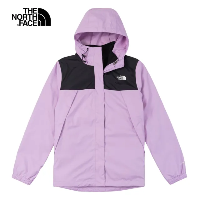 The North Face 官方旗艦】北面女款紫色拼接防水透氣三合一外套