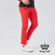 【KING GOLF】速達-立體剪裁彈性素面休閒長褲(紅色)