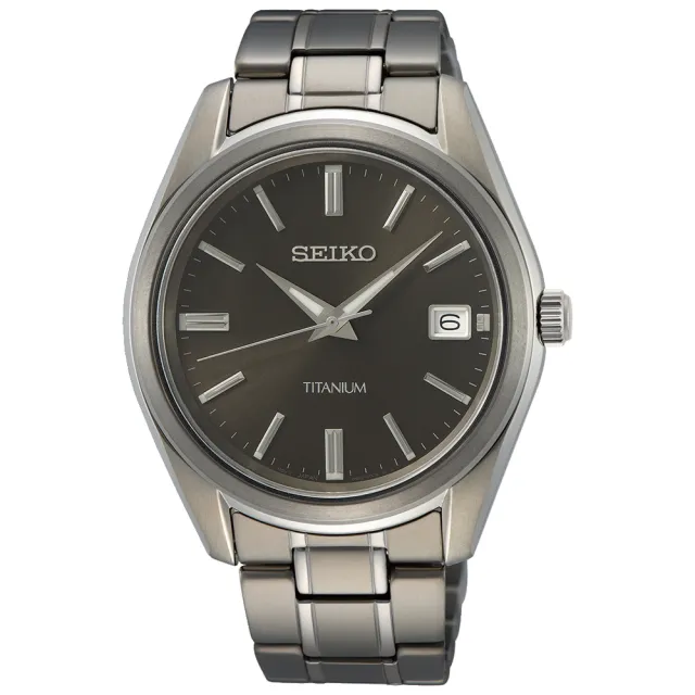 【SEIKO 精工】CS 都會簡約鈦金屬大三針時尚男錶-灰x銀/40mm  雙11(SUR375P1/6N52-00B0D)送禮