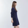 【NAUTICA】女裝 修身素面開岔長洋裝(深藍)