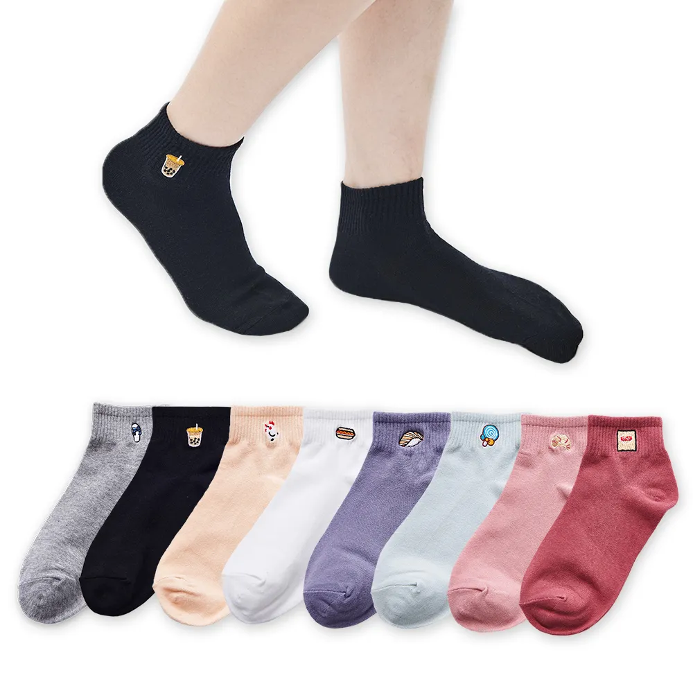 【ONEDER 旺達】GK刺繡1/2襪1~8  超值8雙組(台灣製造)