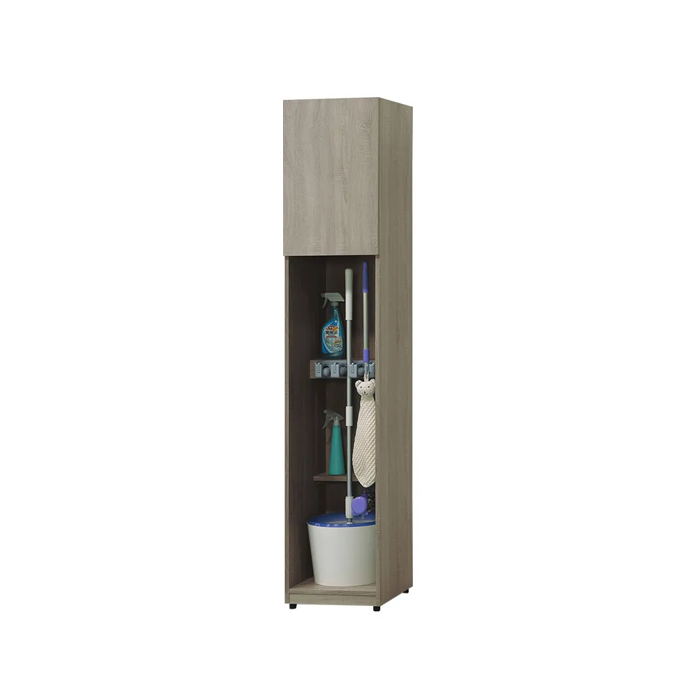 【柏蒂家居】斯基爾1.3尺一門開放式掃具收納櫃/工具置物櫃/玄關收納櫃