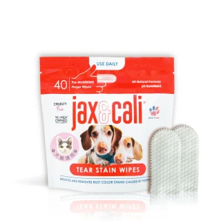 【WeWant 威旺】jax&cali 淚痕清潔指套40片X4包(全齡犬貓、改善淚痕、美國進口、寵物清潔)