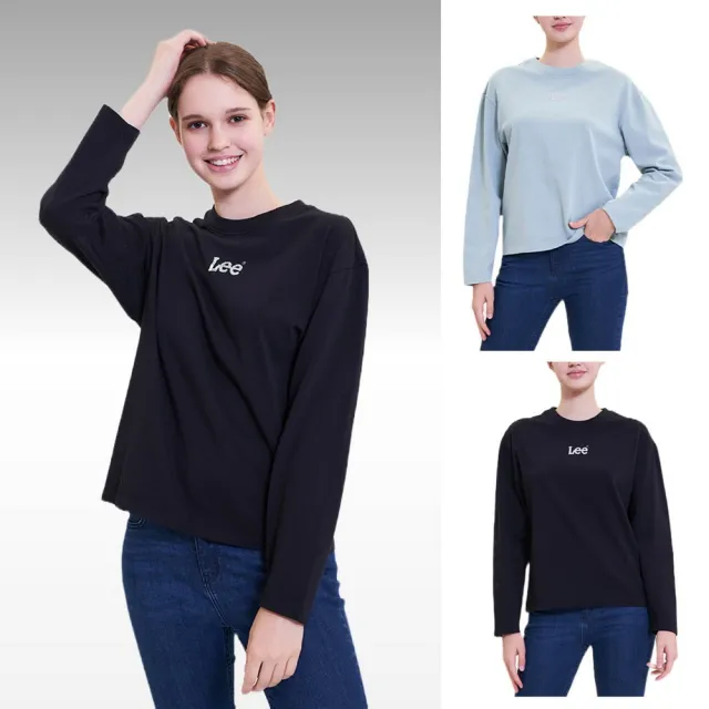 【Lee】女裝 長袖厚T / 胸前亮片 小LOGO 共2色 季節性版型(LL220437745 / LL220437K11)