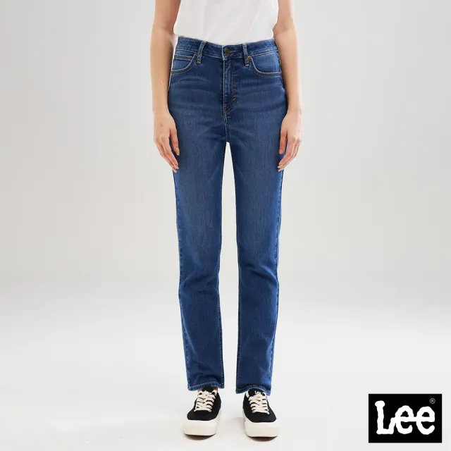 【Lee】出清品-女裝 牛仔褲 / 421 高腰合身直筒 深藍洗水(LL220326327)