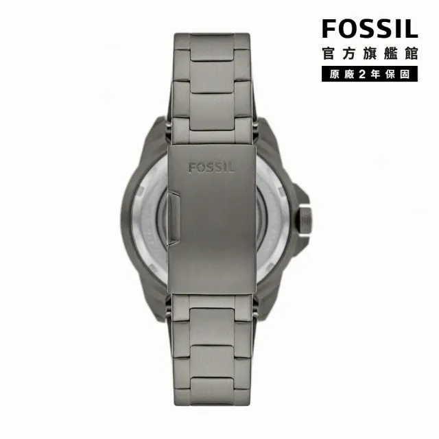 【FOSSIL 官方旗艦館】Bronson 鎗銃武士鏤空機械手錶 槍灰色不鏽鋼鍊帶 44MM ME3218