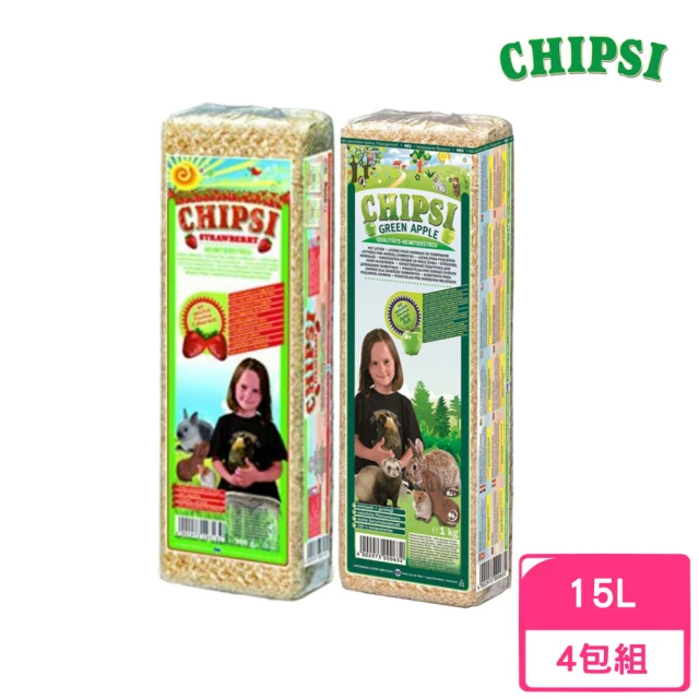 CHIPSI 德國JRS 小動物用木屑 15L*4包組（青蘋果香/草莓香）