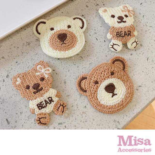 【MISA】針織髮夾 毛線髮夾 小熊髮夾/韓國設計可愛針織毛線小熊造型髮夾 BB夾(4款任選)