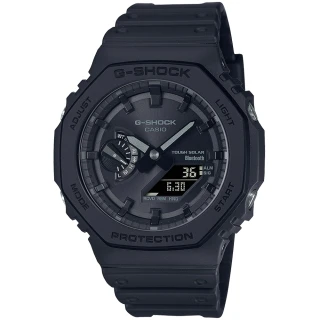 【CASIO 卡西歐】G-SHOCK 藍牙 太陽能 八角防護構造雙顯手錶 畢業 禮物(GA-B2100-1A1/速)