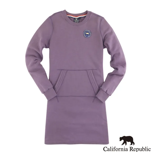 【California Republic】星星LOGO熊貼布標圓領 女洋裝