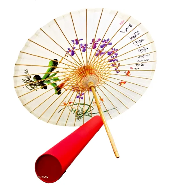 亞柏林 芝蘭清香-純手工油紙傘 工藝傘 裝飾傘 古典花傘(純手工油紙傘)