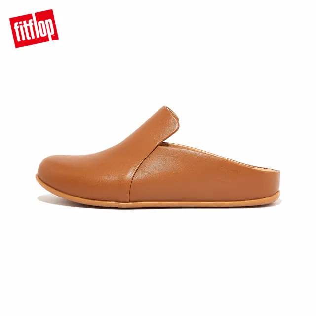 【FitFlop】CHRISSIE II HAUS LEATHER SLIPPERS易穿脫舒適便鞋-女(淺褐色)