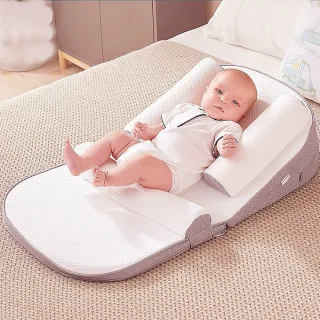 【pettee bear】嬰兒防吐奶斜坡墊 高度可調(嬰兒仰角枕 防吐奶 防溢奶墊 嬰兒枕頭 床中床)