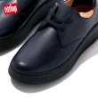 【FitFlop】F-MODE LEATHER FLATFORM LACE-UP DERBIES經典綁帶牛津鞋-女(午夜藍)