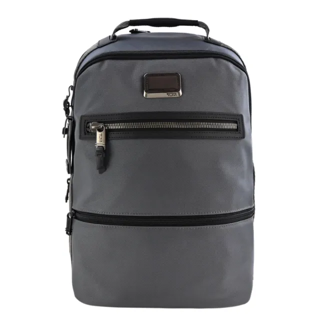 【TUMI】ALPHA BRAVO系列尼龍前口袋後背包(冷灰)