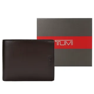 【TUMI】NASSAU系列牛皮透明卡層短夾(棕)