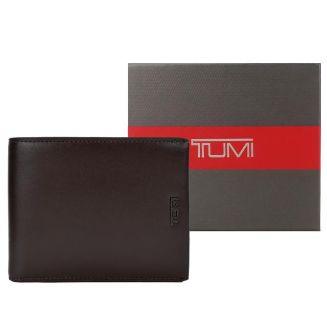 【TUMI】NASSAU系列牛皮透明卡層短夾(棕)