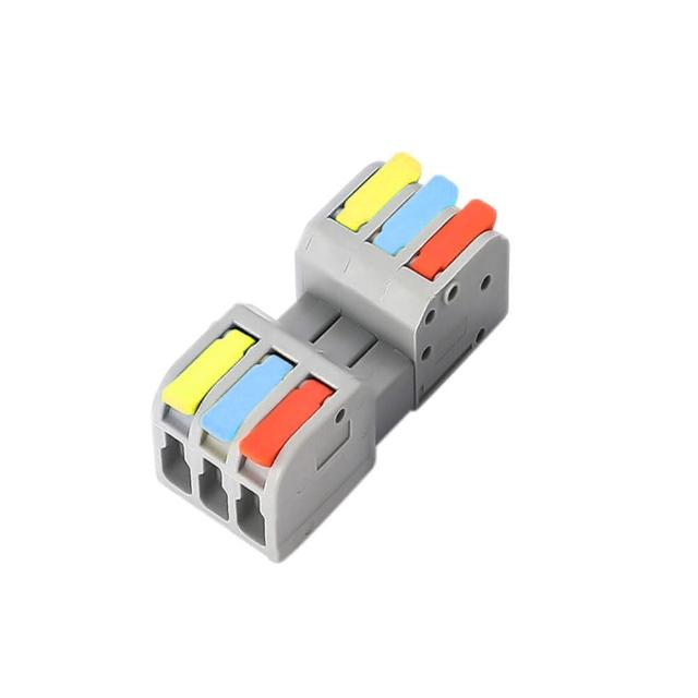 【青禾坊】對接式3進3出-D33C 接頭-20入 接線端子 快接端子 電火布 絕緣膠帶 配線 