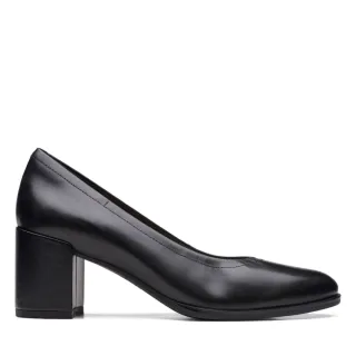 【Clarks】女鞋Freva55 Court 素雅舒適方跟鞋 黑色(CLF70964D)