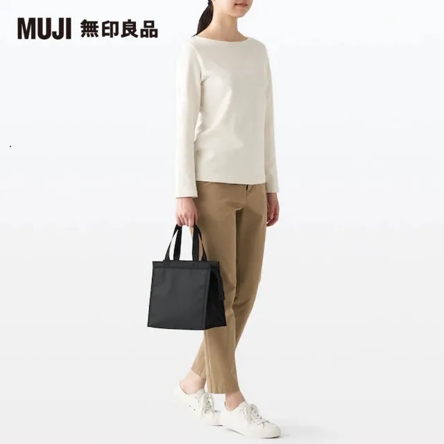 【MUJI 無印良品】聚酯纖維購物袋/小/黑