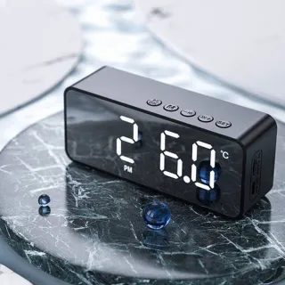 【Nil】G50鏡面藍牙音響 USB充電式小音箱 鬧鐘/時鐘 藍牙5.0 無線喇叭