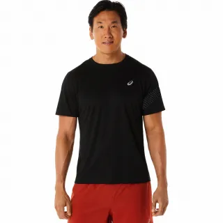 【asics 亞瑟士】ICON短袖上衣 男款 跑步 上衣(2011C734-001)