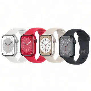 【Apple 蘋果】Apple Watch Series 8 41公釐 GPS版(鋁金屬錶殼搭配運動型錶帶)