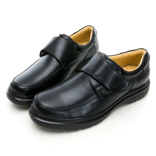 【GEORGE 喬治皮鞋】舒適系列 MODO輕量真皮黏帶氣墊鞋-黑135016IN10