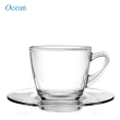【Ocean】把手玻璃杯 245ml 咖啡杯盤組 6杯贈6盤(咖啡杯 玻璃杯 茶杯 把手玻璃杯)