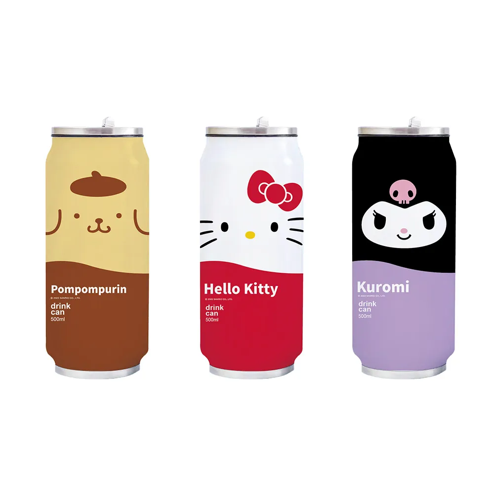 【三麗鷗】易拉罐保溫杯500ml(HELLO KITTY/布丁狗/酷洛米)(保溫瓶)