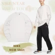 【NIKE 耐吉】長袖上衣 NSW Shirt 男款 米白 復古 寬鬆 小高領 重磅 休閒 長T(DX5869-030)