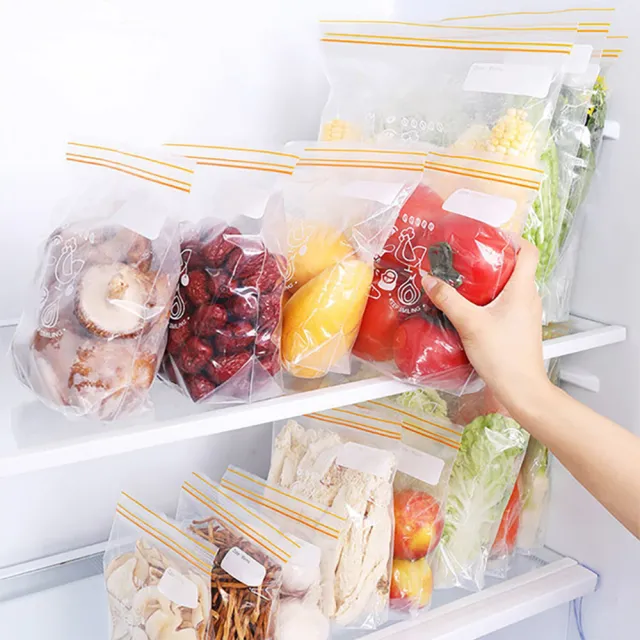 【Dagebeno荷生活】食品級PE材質立體加寬底部雙層密封保鮮袋 加厚款食品分裝袋-中號25只裝(3盒)