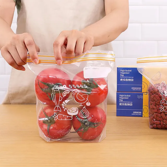 【Dagebeno荷生活】食品級PE材質立體加寬底部雙層密封保鮮袋 加厚款食品分裝袋-大號15只裝(1盒)