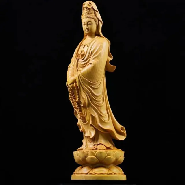 【桃花源創意工坊】念珠觀音木雕藝術-黃楊木(木雕)