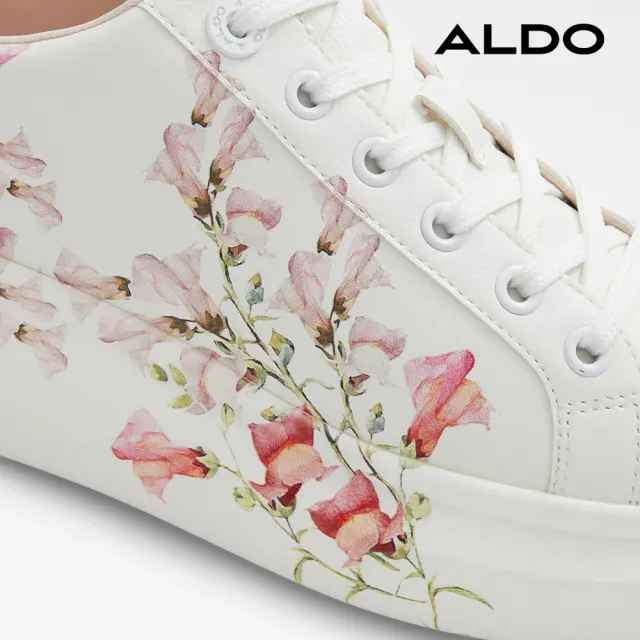 【ALDO】PEONO-氣質手繪感花卉感小白鞋-女鞋(白花色)