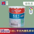 【立邦】5合1內牆乳膠漆 綠色系 電腦調色(18公升裝：約可塗刷36坪)