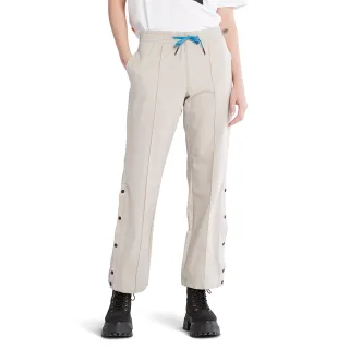 【Timberland】女款島嶼化石灰抽繩排扣寬鬆長褲(A5ZCNCY2)