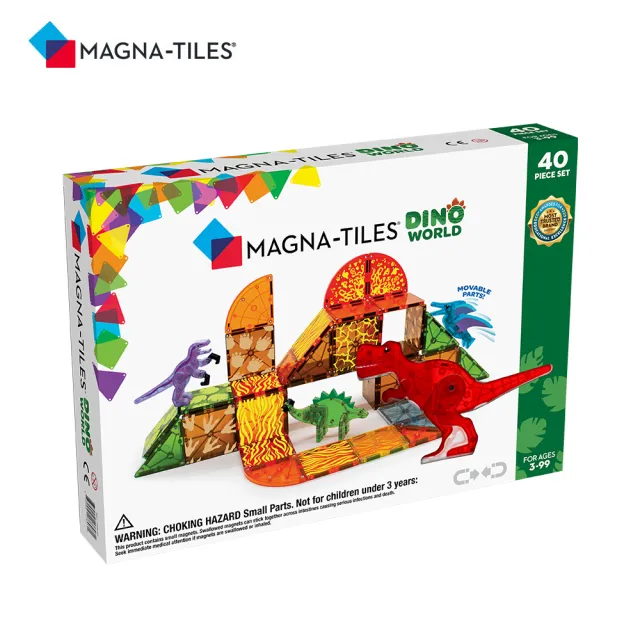 【Magna-Tiles】磁力積木-恐龍世界40片(磁力片)