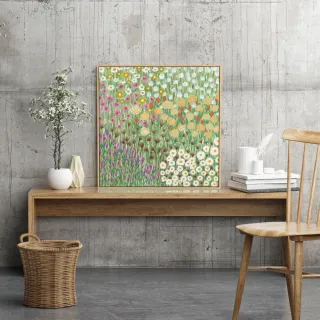 【菠蘿選畫所】春天氣息-60x60cm(綠意植物掛畫/裝飾畫/春天森林系/房間佈置/裝飾)